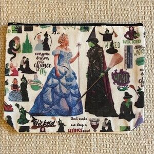 Wicked Themed Canvas Cosmetic Pouch 7x9